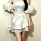 Mini robe de soirée en satin, sans bretelles, sans manches, ligne a, simple, C899