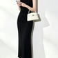 Vintage Spaghetti Strap Prom Dress Lace Black Mermaid Evening Dress C9544