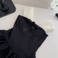 Sweet Off-Shoulder Homecoming Dress Bow Black A-Line Party Dress C9546