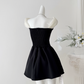 Sweet Off-Shoulder Homecoming Dress Bow Black A-Line Party Dress C9546