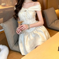 Attractive Off-Shoulder Homecoming Dress White Lace A-Line Party Dress C9552