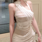 Classical Halter Neck Homecoming Dress White Appliques Sheath Party Dress C9553