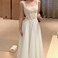 Enchanting Spaghetti Strap Prom Dress Lace White A-Line Evening Dress C9556