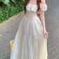 Robe de bal de princesse bustier à volants en satin long, robe de soirée C8117