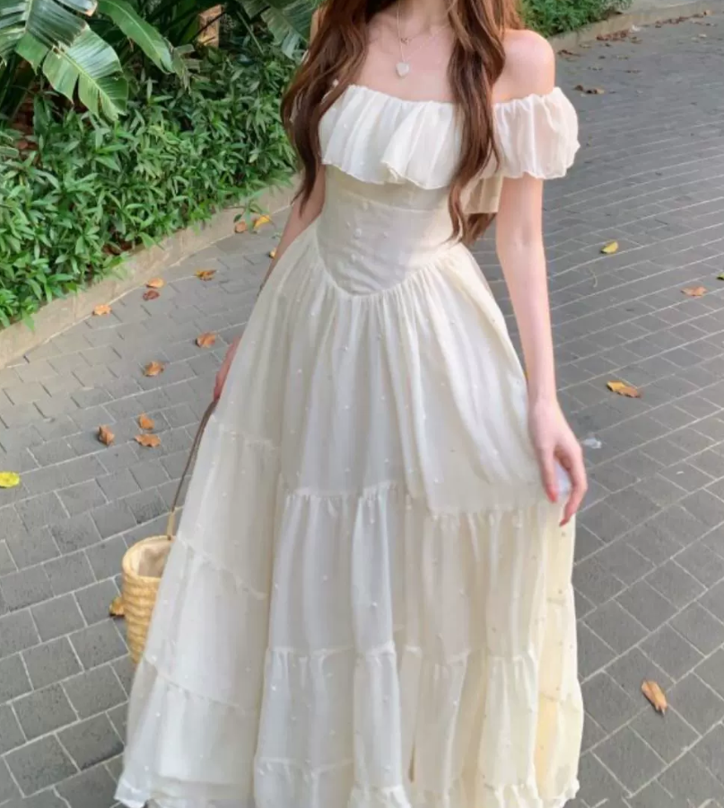 Robe de bal de princesse bustier à volants en satin long, robe de soirée C8117