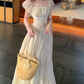 Robe de bal de princesse bustier à volants en satin long, robe de soirée C8117