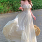 Robe de bal de princesse bustier à volants en satin long, robe de soirée C8117
