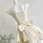 Adorable Spaghetti Straps Bow Homecoming Dress Ivory Lace A-Line Party Dress C9560