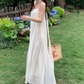 Simple Spaghetti Straps Wedding Dresses With Scarf White A-Line Bridal Dress C9563