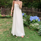 Simple Spaghetti Straps Wedding Dresses With Scarf White A-Line Bridal Dress C9563