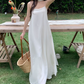 Simple Spaghetti Straps Wedding Dresses With Scarf White A-Line Bridal Dress C9563