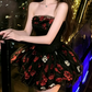 Mini robe de soirée en satin, sans bretelles, sans manches, ligne a, simple, C899