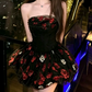 Mini robe de soirée en satin, sans bretelles, sans manches, ligne a, simple, C899