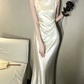 Robe de bal de princesse bustier à volants en satin long, robe de soirée C8117
