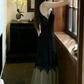 Robe de bal de princesse bustier à volants en satin long, robe de soirée C8117