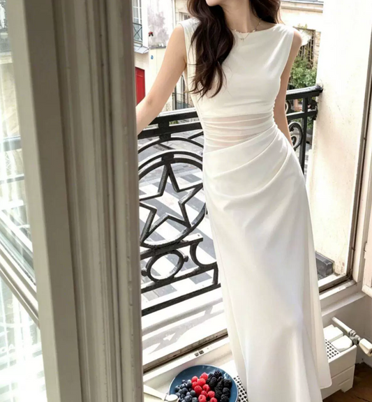 Robe de bal de princesse bustier à volants en satin long, robe de soirée C8117