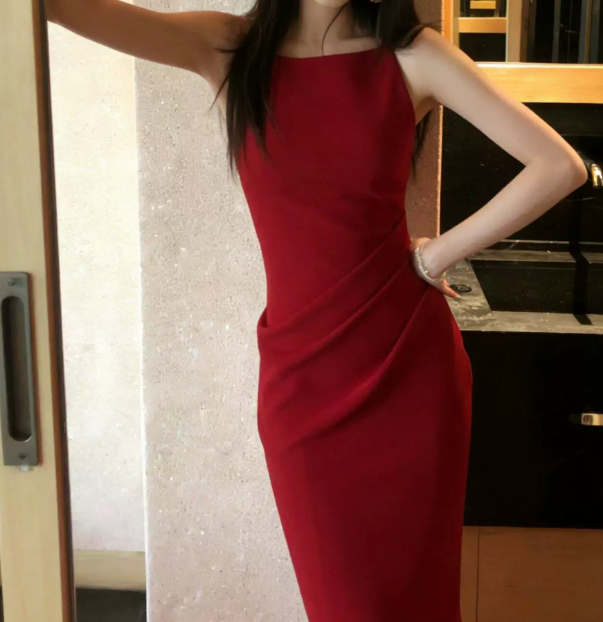 Robe de bal de princesse bustier à volants en satin long, robe de soirée C8117