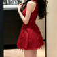 Lovely Halter Neck Red Homecoming Dress Bows A-Line Party Dress C9575