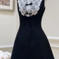 Unique Jewel Neck Black Homecoming Dress Lace Bows A-Line Party Dress C9580