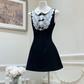Unique Jewel Neck Black Homecoming Dress Lace Bows A-Line Party Dress C9580
