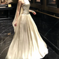 Romantic Halter Neck Prom Dress Ivory A-Line Evening Dress C9581