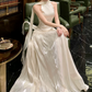 Romantic Halter Neck Prom Dress Ivory A-Line Evening Dress C9581