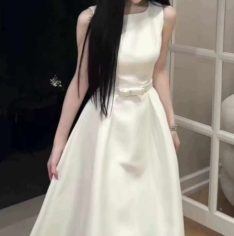 Robe de bal de princesse bustier à volants en satin long, robe de soirée C8117