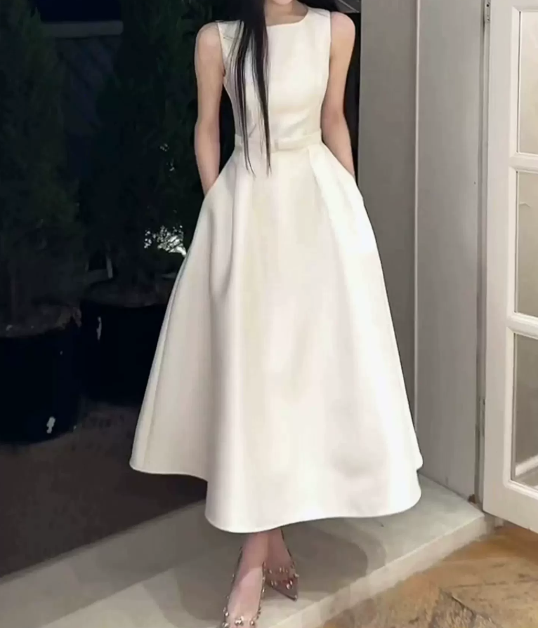 Robe de bal de princesse bustier à volants en satin long, robe de soirée C8117