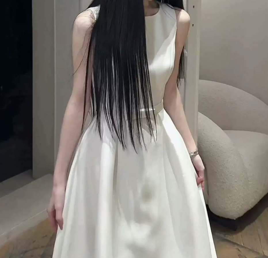 Robe de bal de princesse bustier à volants en satin long, robe de soirée C8117
