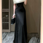 Vintage Off-Shoulder Prom Dress Black A-Line Evening Dress C9586