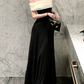 Vintage Off-Shoulder Prom Dress Black A-Line Evening Dress C9586