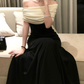 Vintage Off-Shoulder Prom Dress Black A-Line Evening Dress C9586