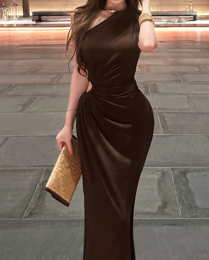 Robe de bal de princesse bustier à volants en satin long, robe de soirée C8117