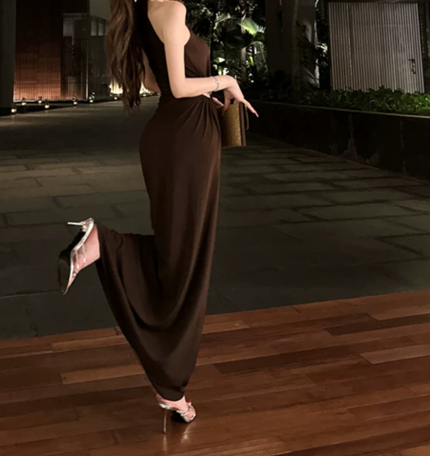 Robe de bal de princesse bustier à volants en satin long, robe de soirée C8117