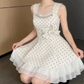 Mini robe de soirée en satin, sans bretelles, sans manches, ligne a, simple, C899