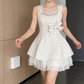Mini robe de soirée en satin, sans bretelles, sans manches, ligne a, simple, C899