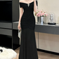 Robe de bal de princesse bustier à volants en satin long, robe de soirée C8117