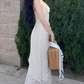 Robe de bal de princesse bustier à volants en satin long, robe de soirée C8117