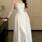 Romantic Spaghetti Straps Prom Dress Beading Satin A-Line Evening Dress C9605