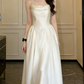Romantic Spaghetti Straps Prom Dress Beading Satin A-Line Evening Dress C9605