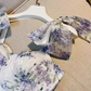 Sexy A Line StrapsNeckline Flower Lace Lilac Long Prom Dresses C960