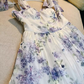 Sexy A Line StrapsNeckline Flower Lace Lilac Long Prom Dresses C960