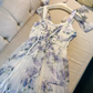 Sexy A Line StrapsNeckline Flower Lace Lilac Long Prom Dresses C960