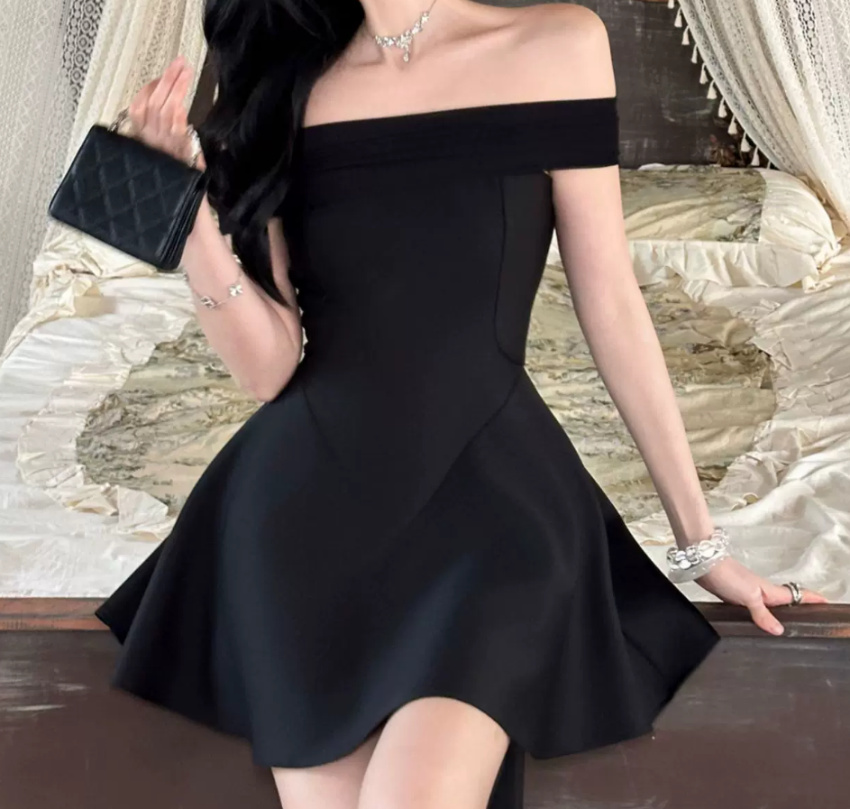 Mini robe de soirée en satin, sans bretelles, sans manches, ligne a, simple, C899