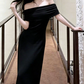 Robe de bal de princesse bustier à volants en satin long, robe de soirée C8117