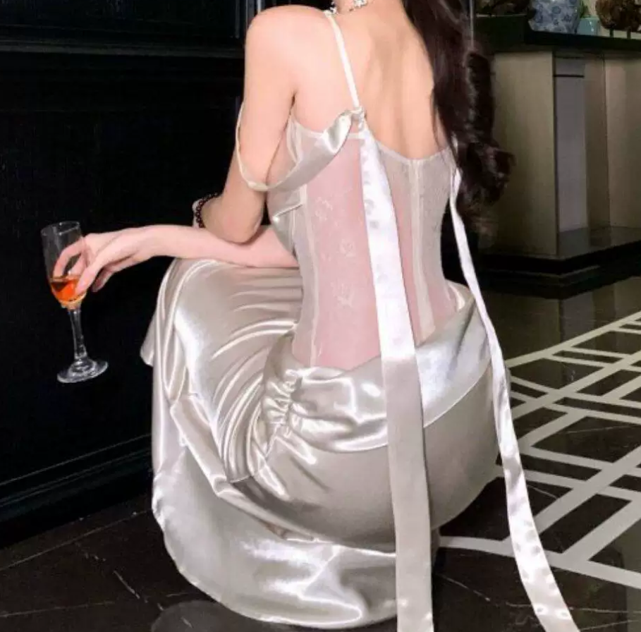 Romantic Off-Shoulder Prom Dress Silver Lace Sheath Evening Dress C9616