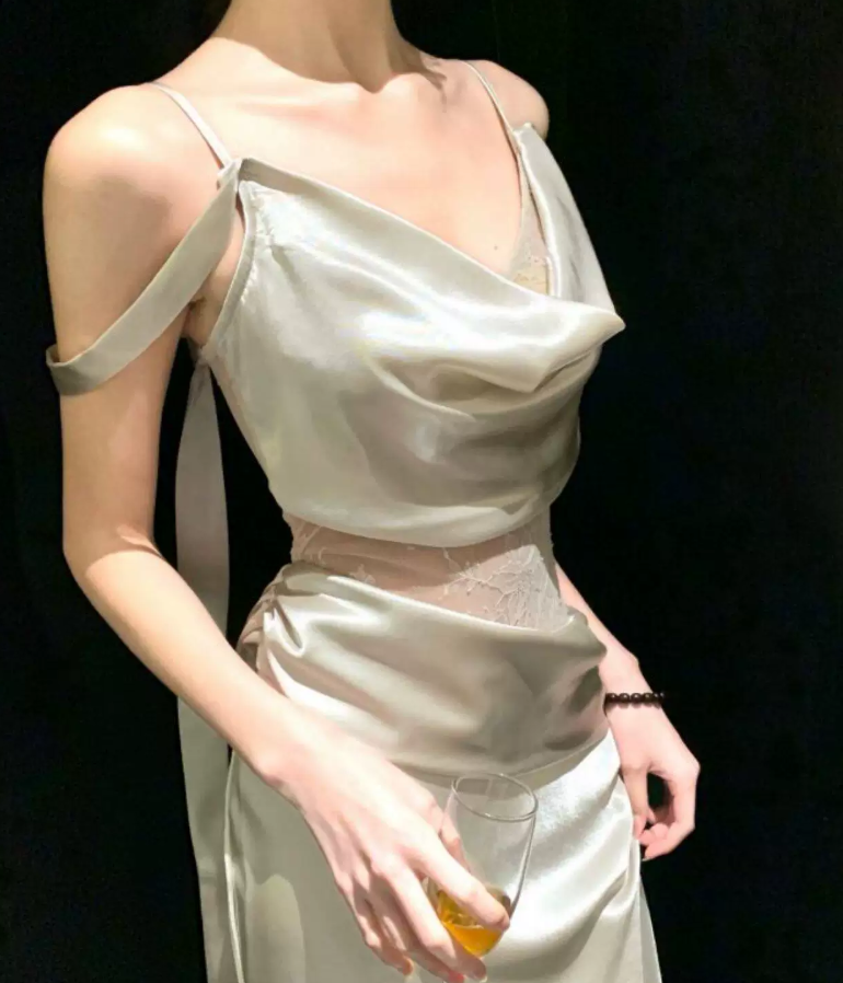 Romantic Off-Shoulder Prom Dress Silver Lace Sheath Evening Dress C9616