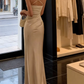Classical Halter Neck Wedding Dresses White Satin Mermaid Bridal Dress C9617