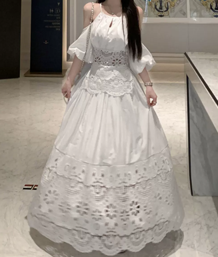 Robe de bal de princesse bustier à volants en satin long, robe de soirée C8117