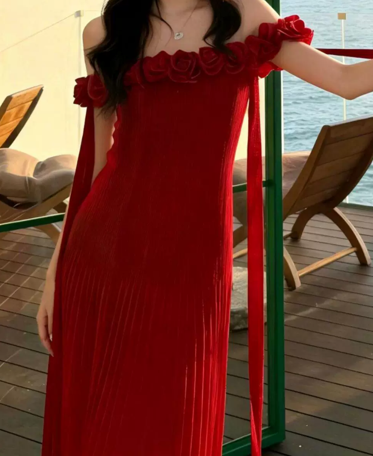 Robe de bal de princesse bustier à volants en satin long, robe de soirée C8117